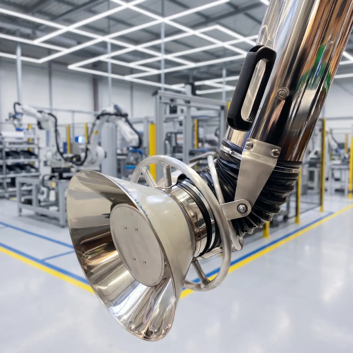  Rather than offering a single stainless steel extraction arm, Oskar Stainless consists of three specialized product families, each developed for a different industrial environment—from corrosion resistance and electrostatic protection to hygienic production.